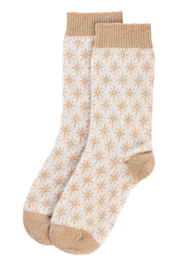 Small Star Cashmere Socks, Linen