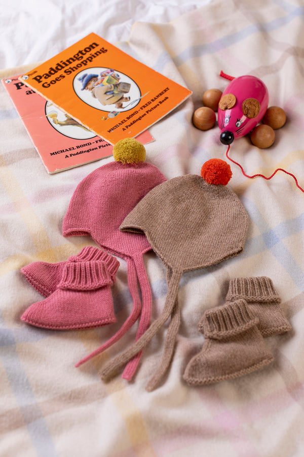 Cashmere Baby Bootees, Mushroom